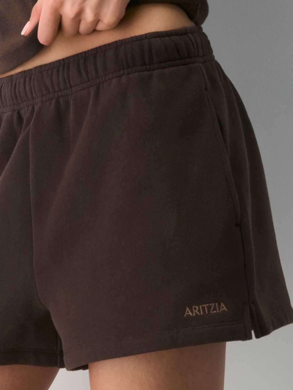 Aritzia Cozy Sweatfleece Mega Hi-Rise Mini Shorts